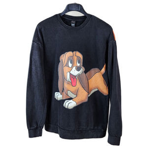 Official Disney Character Sweatshirt Fox and the Hound Black Men's S